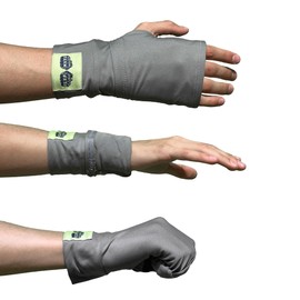 FLIPMITS Fingerless 3-in-1 Performance Gloves | Running, Hiking, Gym Workouts, Cycling, Yoga, Pilates, Driving, Sewing, Video Games, Sweat Wicking, Insulating (Smoke Show, Large)