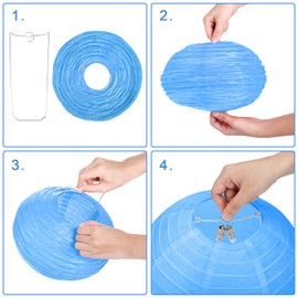 LIHAO 10PCS Colorful Paper Lanterns with Lights, Multicolor Chinese Lanterns Hanging Paper Lanterns for Party Decorations Wedding Birthday Classroom DIY Crafts(Size of 6'' 8'' 10'' 12'')