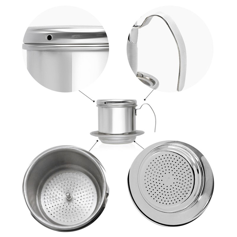 Drip Coffee Filter Pot Silver 304 Stainless Steel Hhousehold Bbrewing