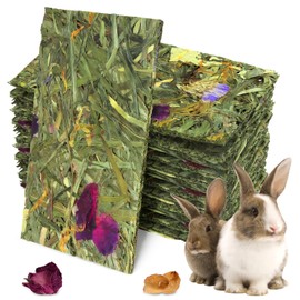 CZWESTC 12 Pcs Timothy Grass Crispy Chips, Rabbit Natural Treats, Timothy Hay Toys Chips Bunny Chew, Snacks for Hamster Chinchillas Gerbils Rats Small Animals Teeth Care