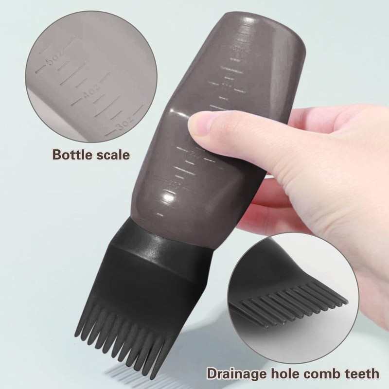 OVDGWC 4 Stücke Schwarzer Flaschen, Skalieren Flaschen, Plastikflaschen, Haarfärbemittel, Hair