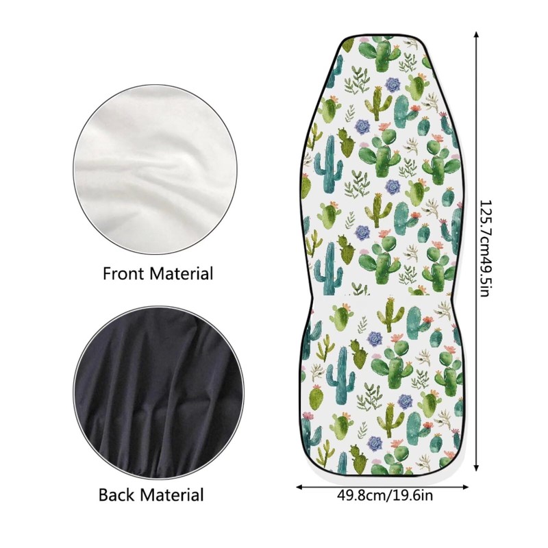JoyLamoria Car Seat Covers Protector Cushion Fashion Cactus Print Car
