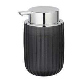 WENKO Agropoli Grey Refillable Soap Dispenser for Liquid Soap Made of High-Quality Plastic with Frosted Surface 7.5 x 12.5 x 9 cm Capacity 250 ml