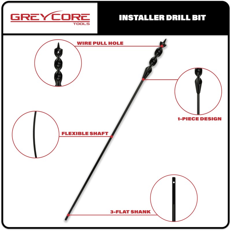 Greycore Tools 9/16 Inch x 54 Inch Flexible Drill Bit
