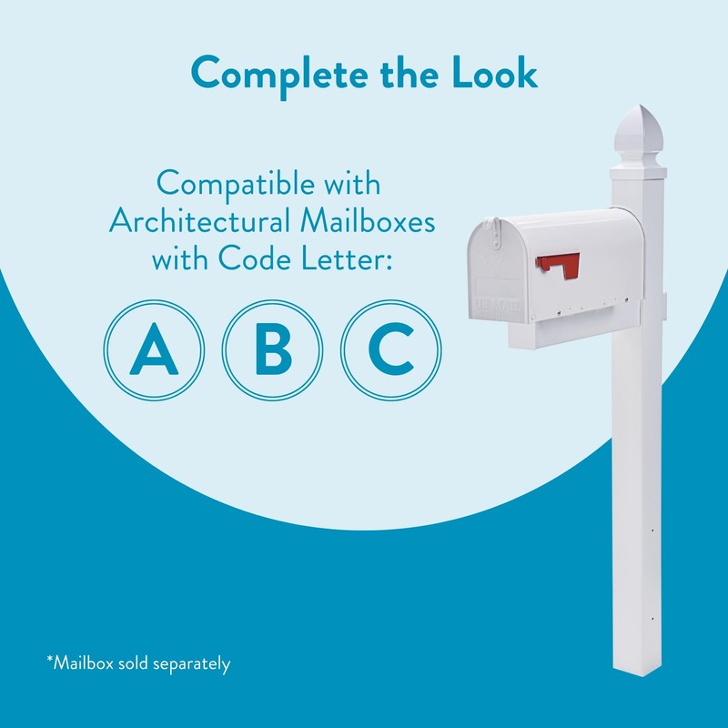 Architectural Mailboxes Whitley Plastic Mailbox Post, Compatibility Code A, B,