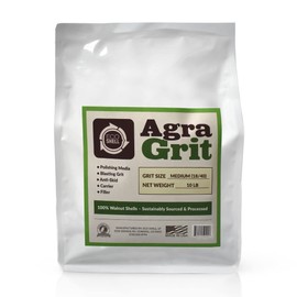 AgraGrit Walnut Shell Media 18-40 Grit - Medium, Crushed Walnut Shells for Blasting, Polishing, Deburring, Anti-Skid and Fillers, 10 lbs (1840-0010-AG)