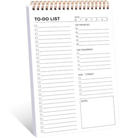 Thboxes To Do List Pad, Daily Planner Notebook Tear off 52 Sheets Double-Sided Printing, 9.8" X 6.7" Organiser Notebook for Work School Personal Organized, 120GSM Thick Paper