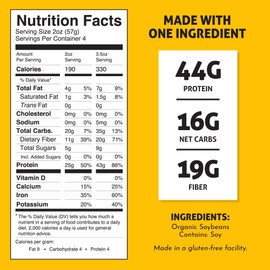 The Only Bean - Organic Soy Bean Spaghetti Pasta - High Protein, Keto Friendly, Gluten-Free, Vegan, Non-GMO, Kosher, Low Carb, Plant-Based Bean Noodles - 8 oz (6 Pack)