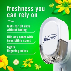 Febreze Plug in ambientador y eliminador de olores, recarga de aceite perfumado, aroma original, 3 unidades