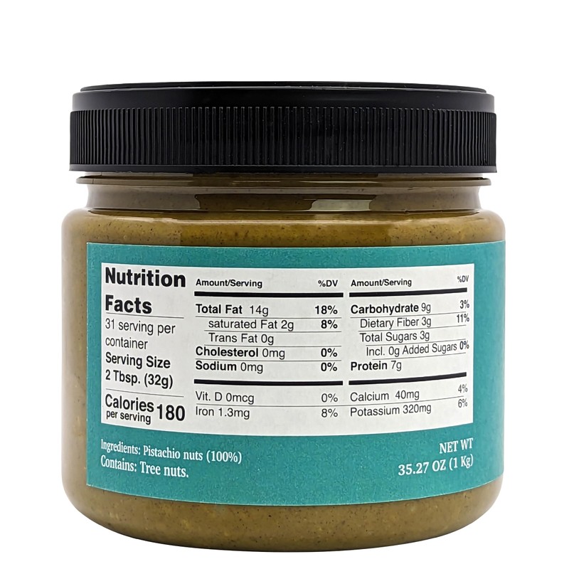 Nutural World - Crunchy Pistachio butter 35 Oz (1kg) /
