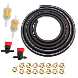 9.85-Foot 5/16 Inch ID Fuel Line Set+ 15 Pcs 2/5" ID Hose Clamps + 2 Pcs 5/16 Inch Fuel Filters + 2 Pcs 1/4 Fuel Shut-Off Valve for use in mowers tractors snow blowers dirt bikes small engines