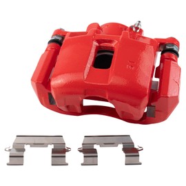 TRQ Front Left Brake Caliper w/Bracket Performance Red Drivers Side Compatible with 2001-2003 Acura CL 1999-2004 RL 1999-2008 TL 2004-2014 TSX 2003-2012 Honda Accord