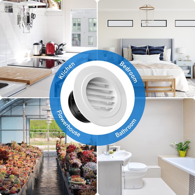 Hon&Guan Soffit Vents, 4 Inch Vent Cover Round Soffit Vents