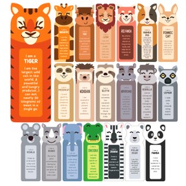 Only Zest 100 Pack Bookmarks for Kids – Fun Animal Fact Book Marks for Reading, Classroom Rewards, Student Incentives, Bulk Supplies for Teachers