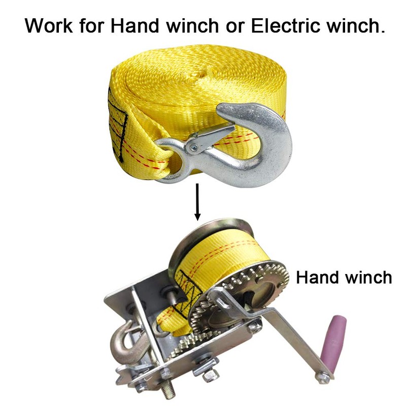 CarBole Trailer Winch Strap with Hook 2" x 20' Breaking