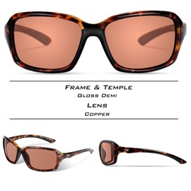 KastKing Alanta Polarized Sport Sunglasses,Gloss Demi Frame, Copper Lens