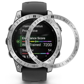 GIOPUEY Protective Ring Compatible with Garmin Fenix 8 51 mm, Bezel Ring Bezel Styling Bezel Protective Case, Protective Ring Made of Aluminium Alloy Metal - Silver
