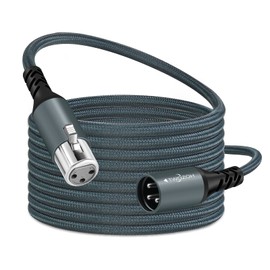 Twozoh Professional XLR Cable 3 m, Braided Balanced 3 Pin XLR Male to XLR Female HiFi Audio Microphone Cable
