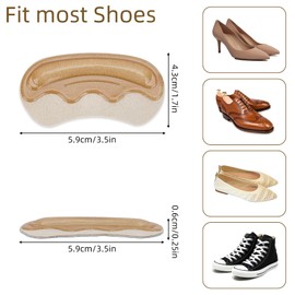 NICENEEDED 6 Pairs Heel Pads for Shoes Too Big, Heel Cushion Pads Loose Shoes Heel Protectors for Women