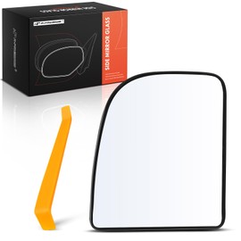A-Premium Left Driver Side Upper Heated Mirror Glass with Backing Plate Compatible with Ford F-250 F-350 F250 F350 Super Duty 1999-2007, E-150 E-250 2008-2014, E-350 E-450 Super Duty, Excursion