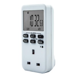 Uni-Com Easy Read Electronic Plug-in Timer, Large LCD Display, Energy Saving, Home Security, 24 Hours/Weekly Programs & Countdown Feature for Automatically Operating Lamps & Home Appliances