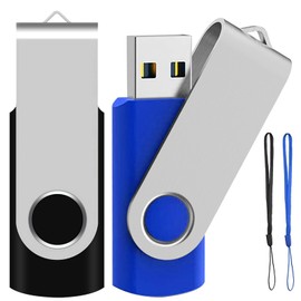 ABLAZE 32GB USB Flash Drive, USB 2 Pack USB 2.0 Memory Stick 32GB USB Flash Drive Bulk Pendrive Thumb Drives (Blue and Puffy Nose)