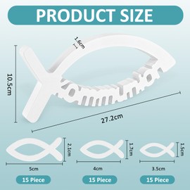 Wooden Communion Decoration, White Fish Decoration with Wooden Lettering, Wooden Fish Decoration Table Decoration for First Communion Gift Idea for Girls and Boys