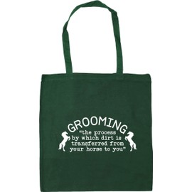 Hippowarehouse Grooming The Process By Which Dirt is Transferred from Your Horse to You Tote Shopping Gym Beach Bag 42cm x38cm, 10 litres