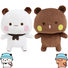 KOLGEIKJ Pack of 2 Bubu Dudu Cuddly Toy, Bubu Dudu Plush, Dubu Bubu, Bear Panda Bubu Dudu Cuddly Toy, Panda Bear Cuddly Toy Cushion, Bubu Dudu Figure, Cartoon Panda Plush Toy Children's Gift (White)