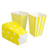 Popcorn Boxes Yellow Cardboard 3 Designs - Chevron/Striped/Polka Dot Popcorn