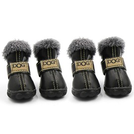 CMNNQ Snow Small Dog Boots, Pet Antiskid Dog Shoes, Winter Waterproof Skidproof Paw Protectors, Warm Booties for Puppy Play XS (Pack of 1)