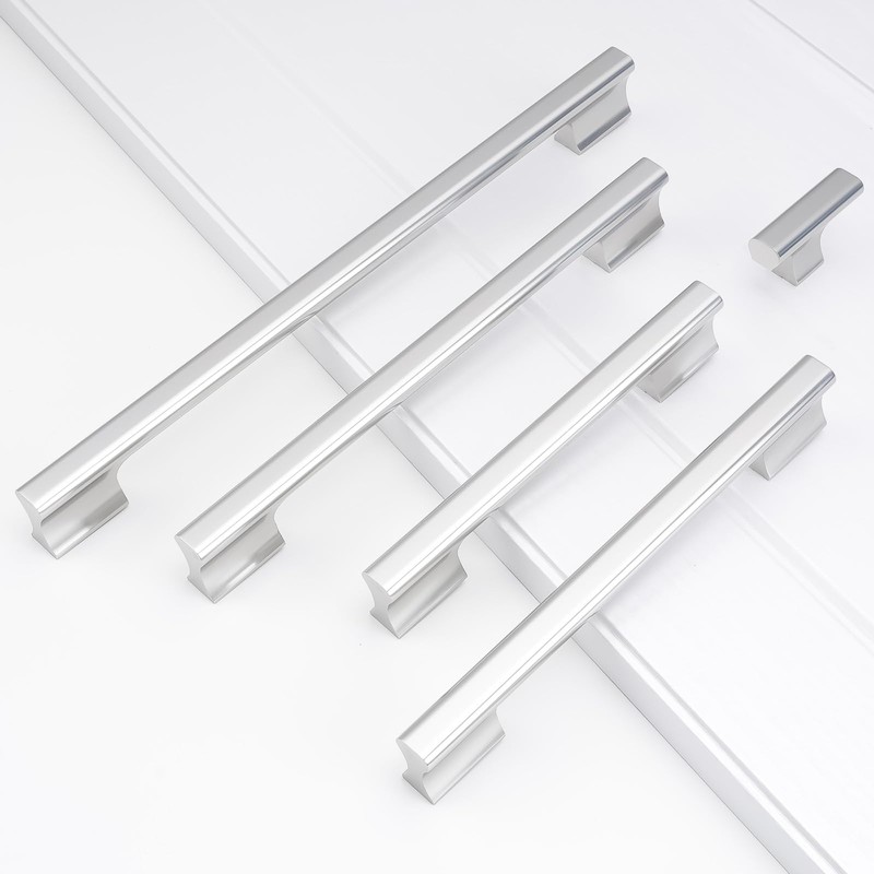 POVEFONK 10 Pack Brushed Satin Nickel Kitchen Cabinet Knobs Solid