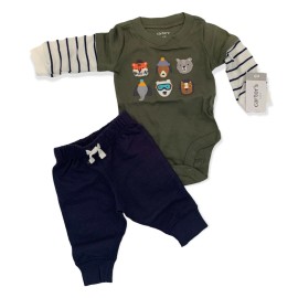 Carter's Newborn Carter's 2 Piece Pants and Shirt Animal Outdoor Theme Joggers