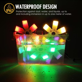 Partsam LED Air Cleaner Light 7.8" Inch Ultra-Thin Hex Style Dual Function Interior 54 Diodes Decorative Air Breather Lamp for Peterbilt Kenworth Freightliner Truck Trailer RV IP67 12-30V (Yellow)