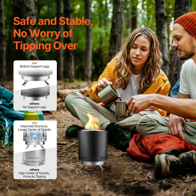 Tabletop Fire Pit 6 inch Stainless Steel Fireplace Indoor Outdoor