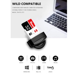 Cotchear Mini USB 2.0 Card Reader Micro SD Card Adapter for TF/Microsd Cards Reading High Speed Cardreader with Plastic Lid Key Ring (Black)