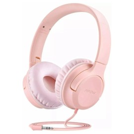 Mpow Kids Over Ear Headphones Wired 3.5mm Foldable Earphones Safe Audio Pink New