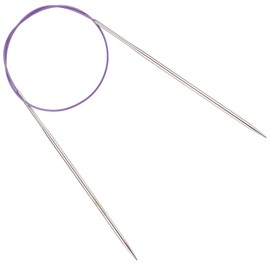 Reessy 3.5mm Circular Knitting Needles 60 cm Long, Stainless Steel Round Knitting Needle with Flexible Cable, Round Needles with Size Marked, Fixed Circular Knitting Pins for Knit Project