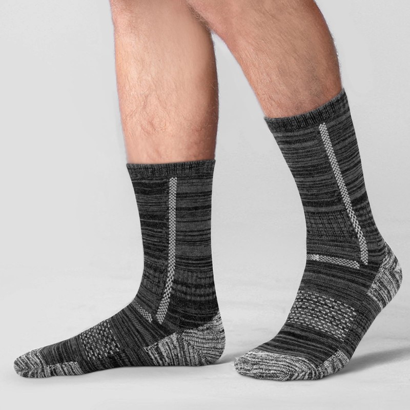 Niorasen Men's Cotton Crew Work Socks, 5 Pairs Cushioned Boot