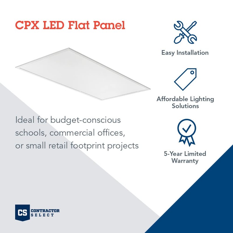 Lithonia Lighting CPX 2x4 LED Flat Panel Light, 2 Ft.