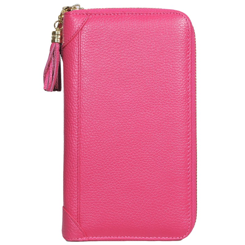 Easyoulife Credit Card Holder Wallet Womens Zipper Leather Case Purse