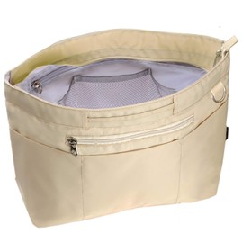 C two Q Bag-In Bag, Inner Bag, Lightweight, Freestanding, Large Capacity, Storage Bag, Women's, Men's (S, 01. Beige), 01.beige