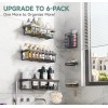 Veken Rustproof Waterproof Shower Caddy 6-Pack, No Drill Adhesive Shelves