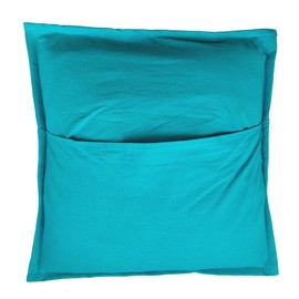 Rastogi Handicrafts Handmade Patchwork Cushion Pillow, Sari Patch Throw Pillow Indian Ethnic Pillow Covers Embroidered Sari Patchwork Cushion Cover (SKY BLUE)