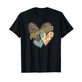 Physical Therapy Vintage Heart Leopard Print T-Shirt