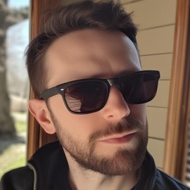 SomniLight FL-41 Outdoor Light Sensitivity Glasses for Migraines, Fluorescent Light Sensitivity, and Blue Light (Wayfarer Style) Polarized