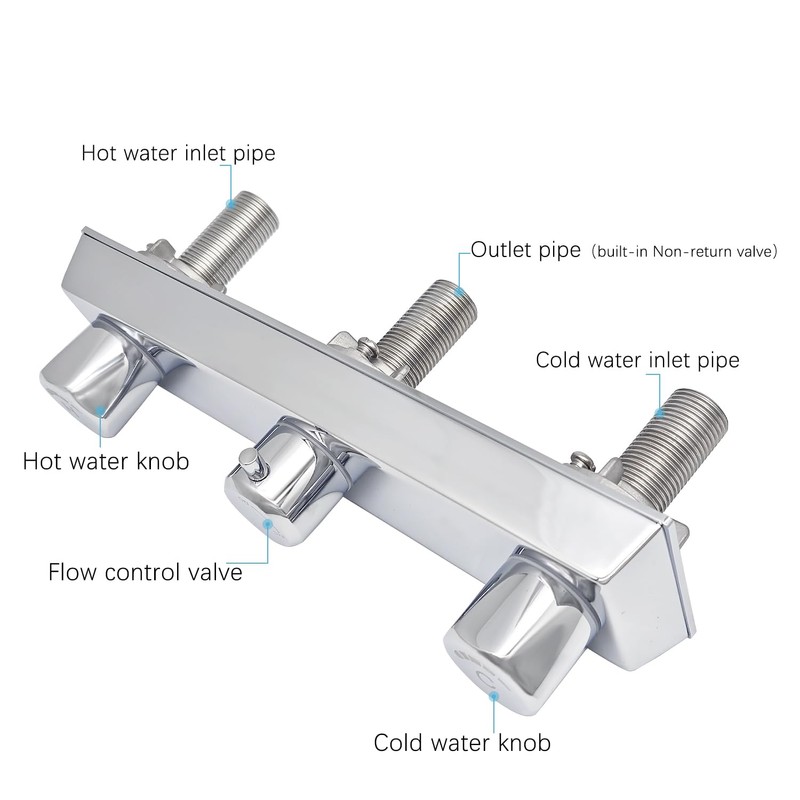 G-Sunny Metal Mobile Home/RV Shower Faucet,Two Handle Metal Shower Faucet