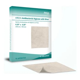 Areza Apósitos Alginato Con Plata 10x10cm 10 Pz, No Cfdi