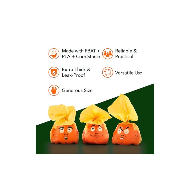 Premium Dog Poop Bags, Unscented, Leakproof, 4 Rolls (60 Count)