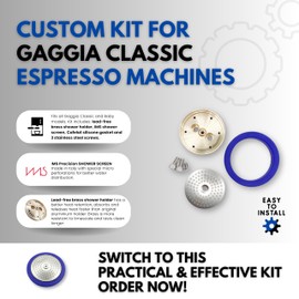 Kit for Gaggia. IMS Precision Shower Screen, Brass Shower Holder, Silicone Gasket, Screws